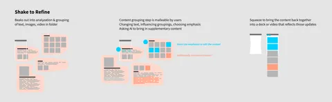 Shake to Refine — break out into analyzation & grouping, user edits, squeeze back