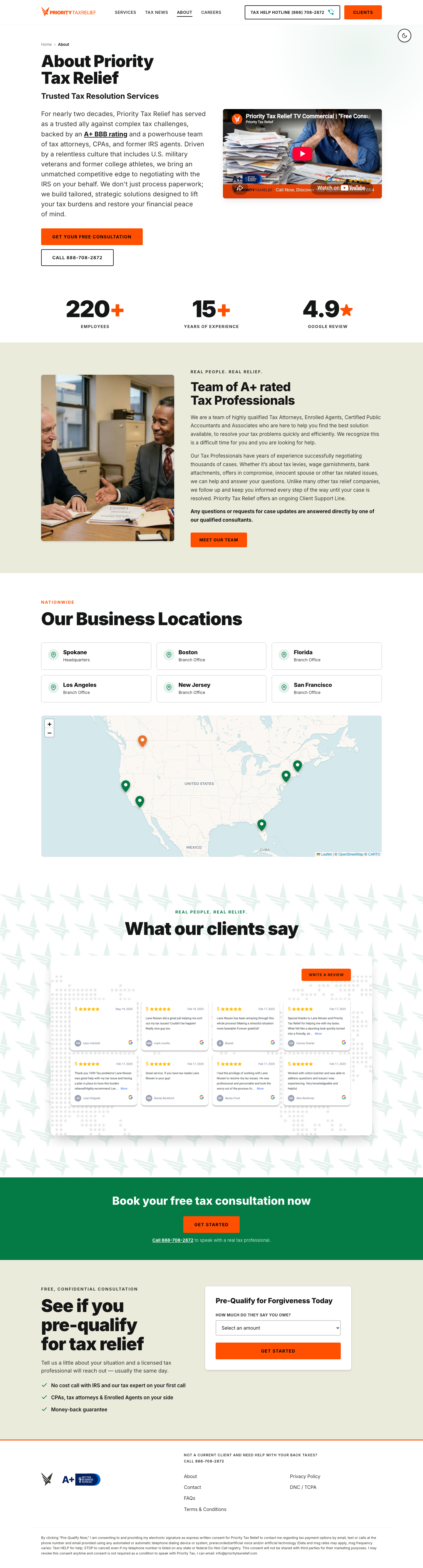 Marketing about page, after redesign with new design system