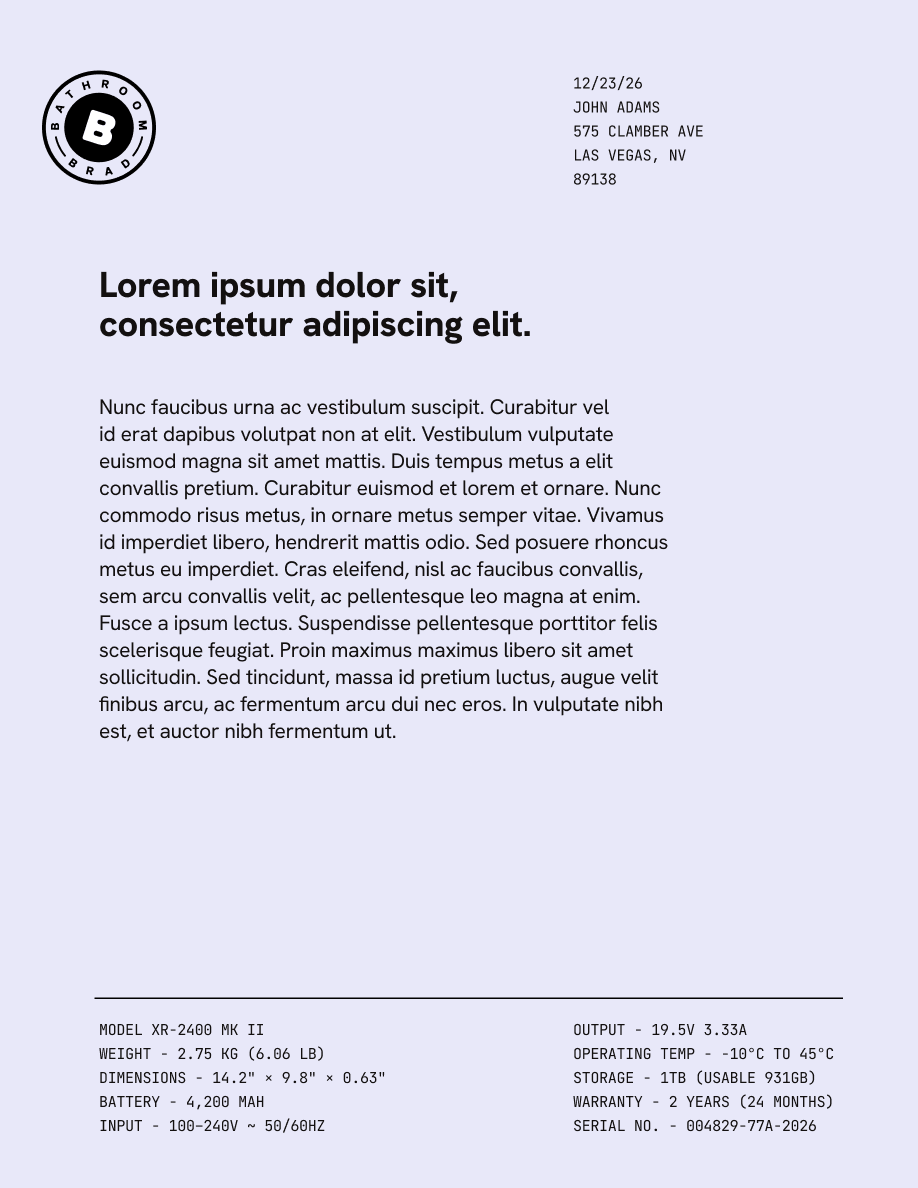 Usage examples, typography in context