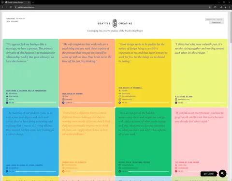 Seattle Creative Directory | Platform Design | Jonny McConnell