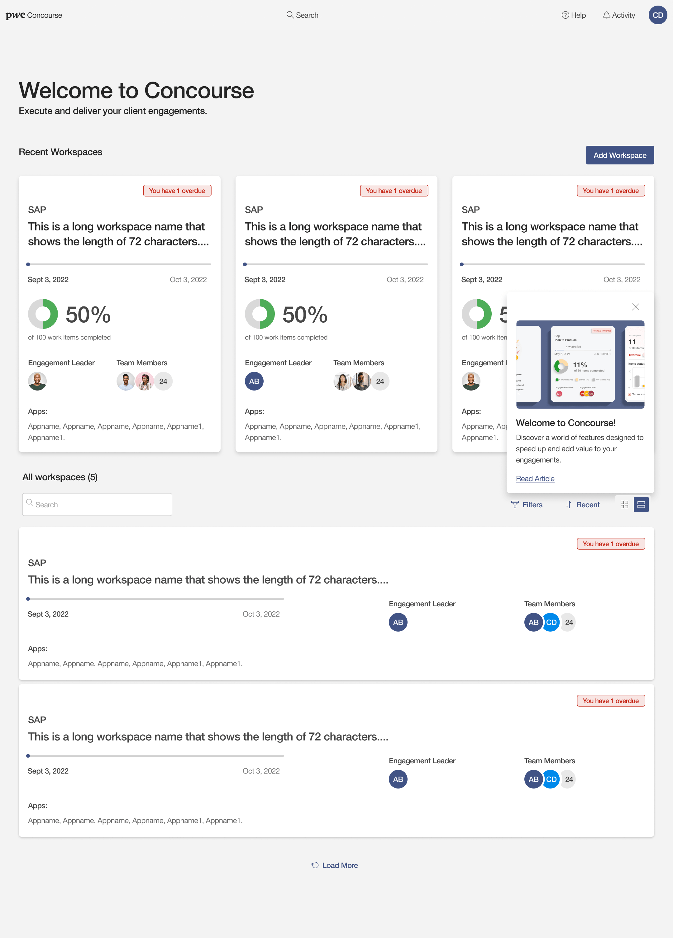 Home — Workspace Overview at 1440px