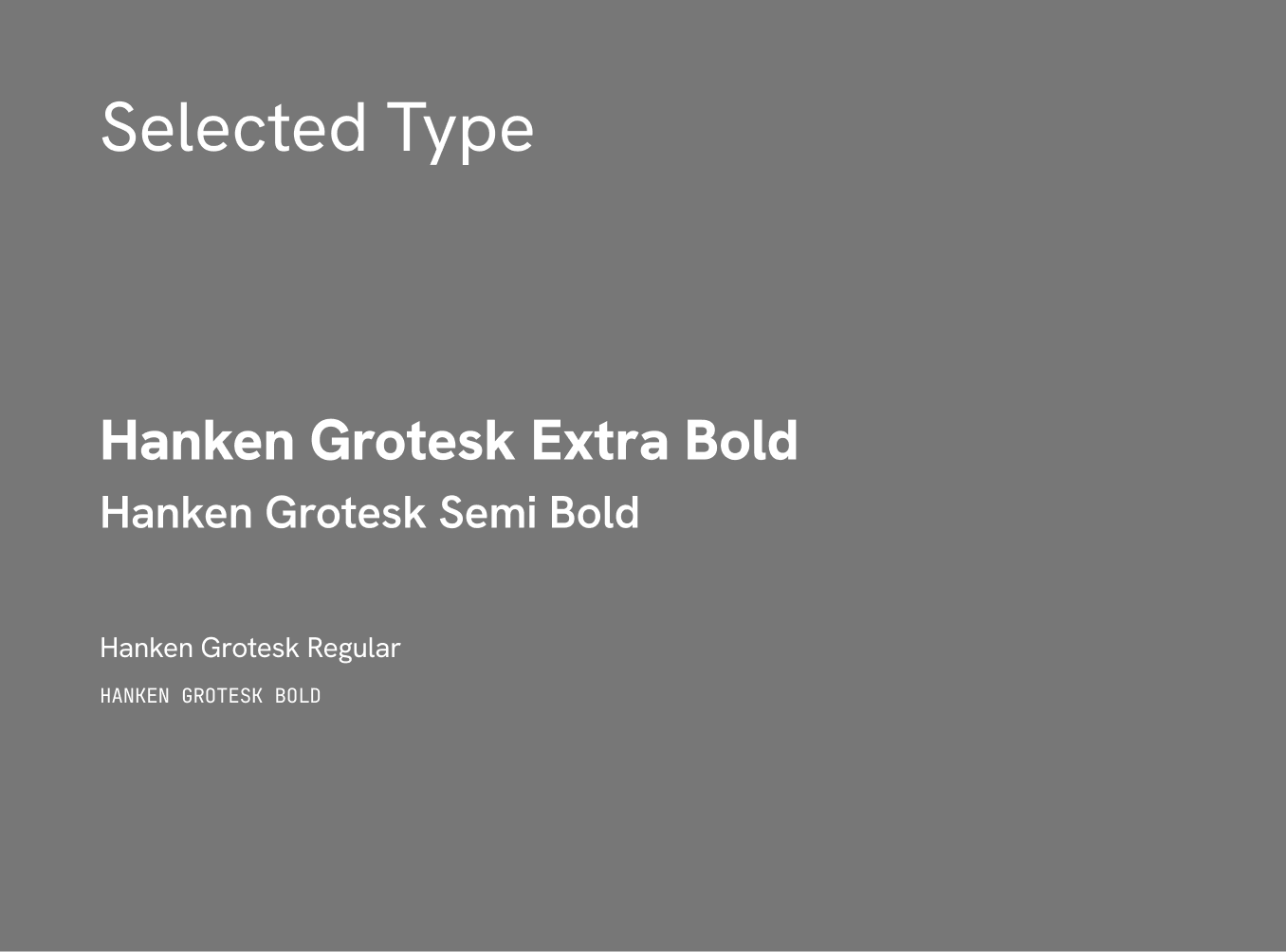 Typography system, Hanken Grotesk and JetBrains Mono