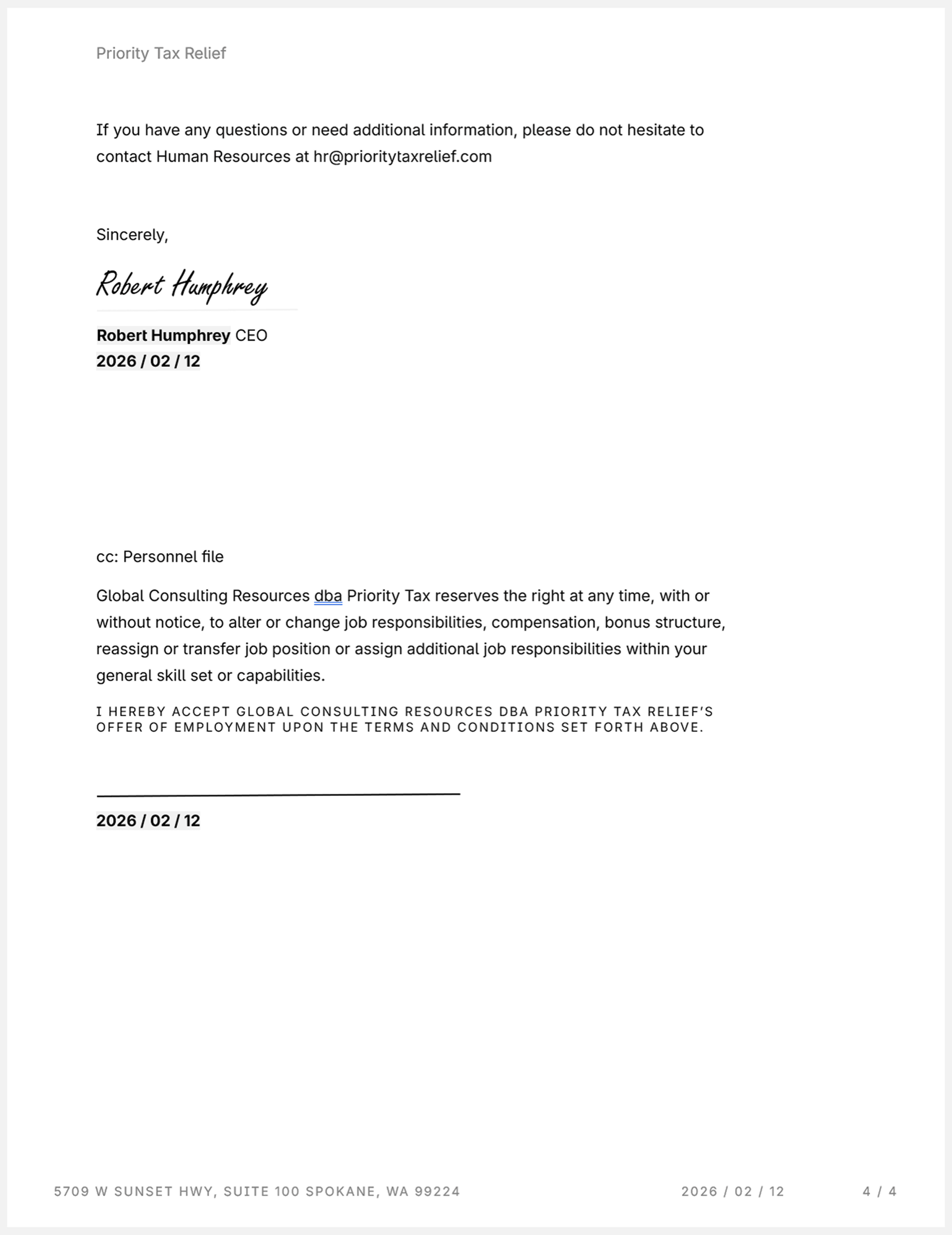 Letterhead redesign variant, seasonal version with holiday messaging overlay.